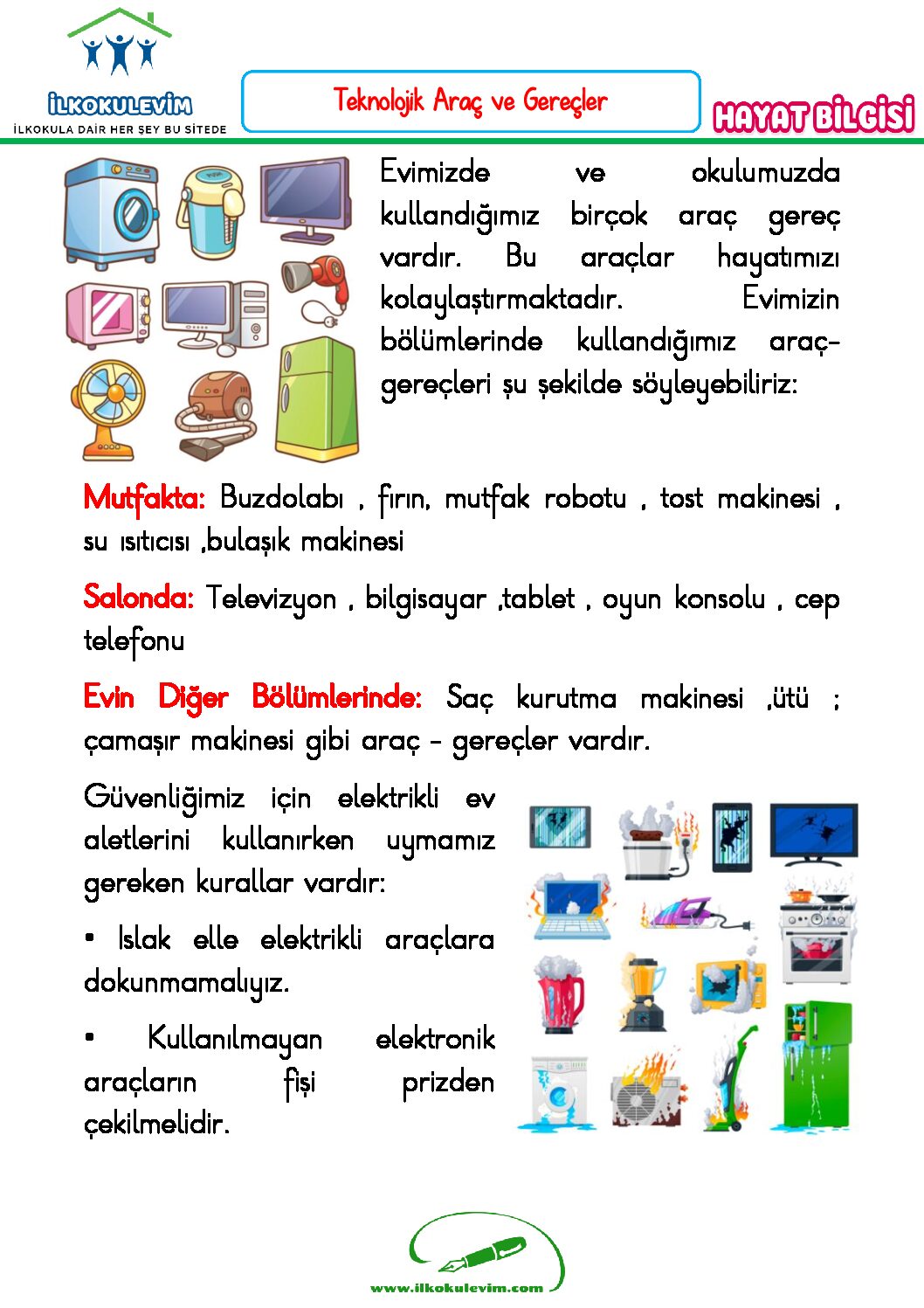 1 sinif hayat bilgisi teknolojik arac ve gereclerin kullanimi pdf