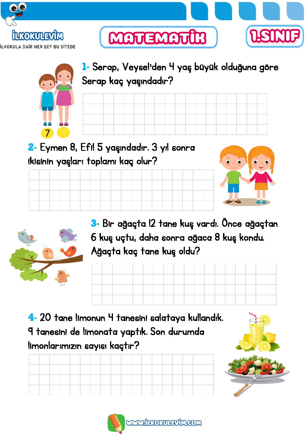 1. Sınıf Matematik Toplama ve Çıkarma Problemleri Etkinliği