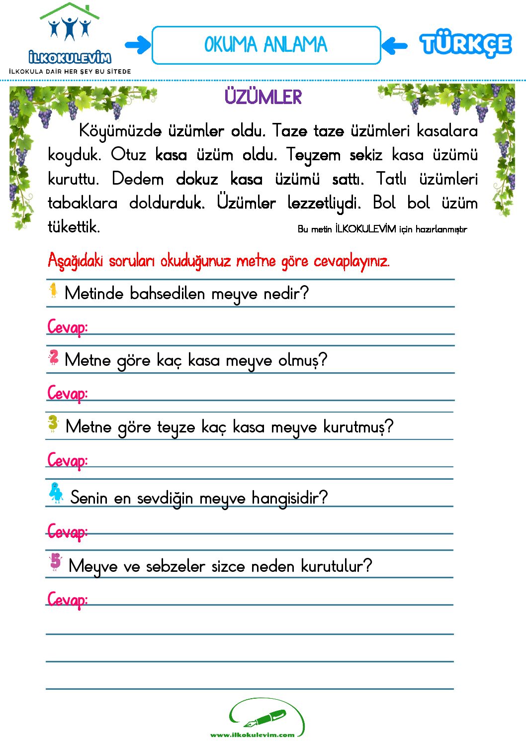 1 sinif turkce okuma ve anlama etkinligi 3 pdf