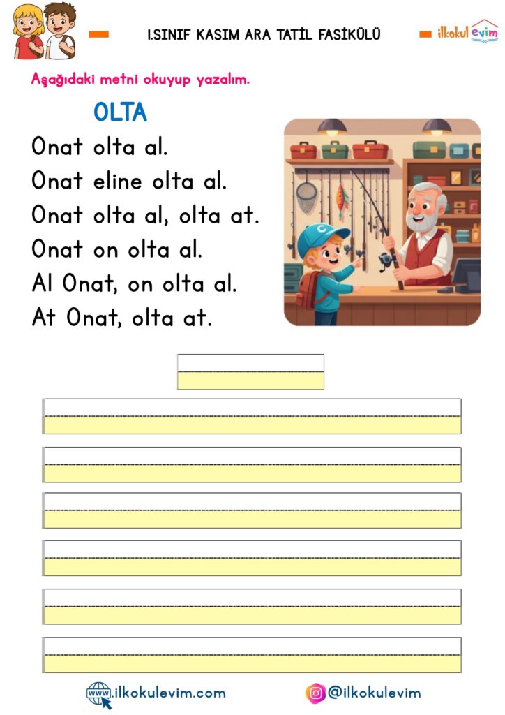 1. Sınıf Kasım Ara Tatil Fasikülü