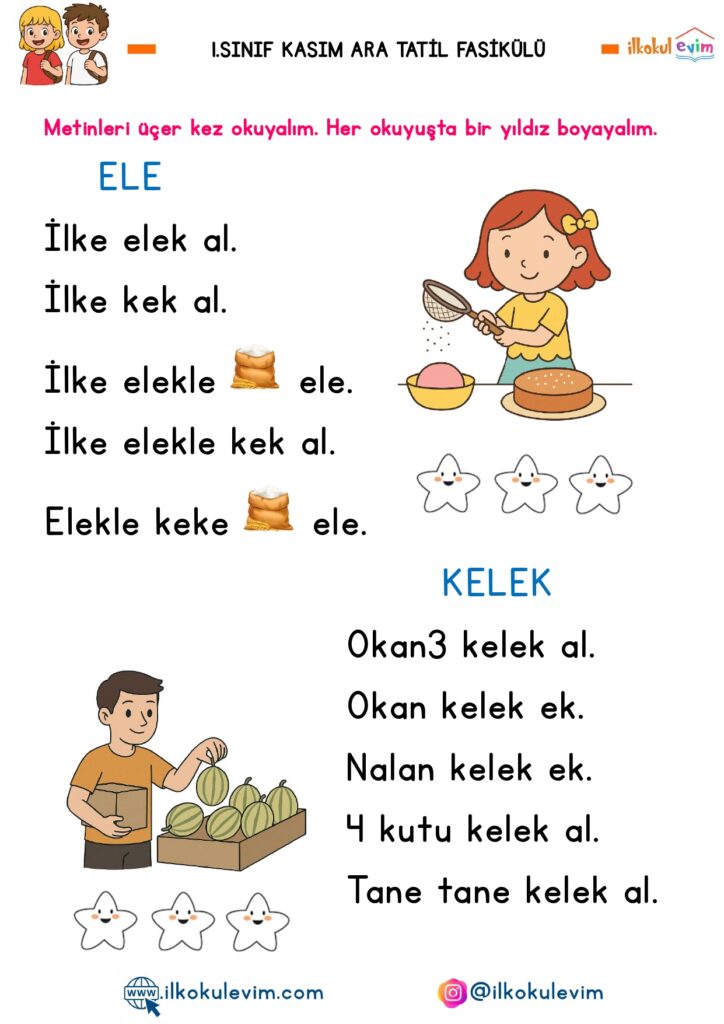 1. Sınıf Kasım Ara Tatil Fasikülü