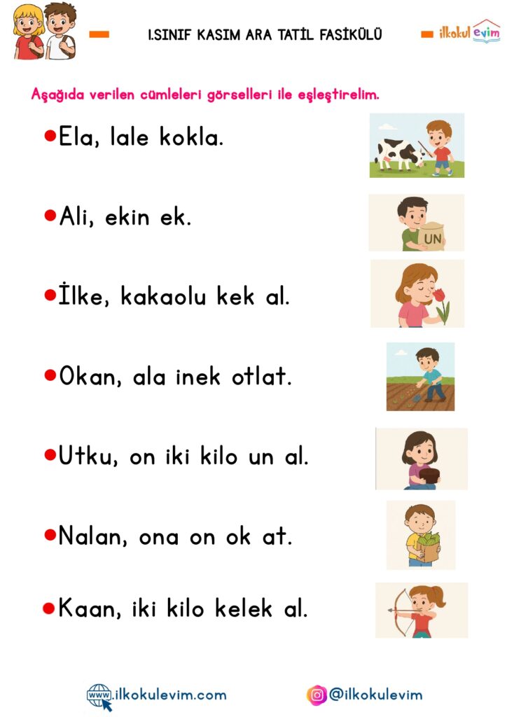 1. Sınıf Kasım Ara Tatil Fasikülü