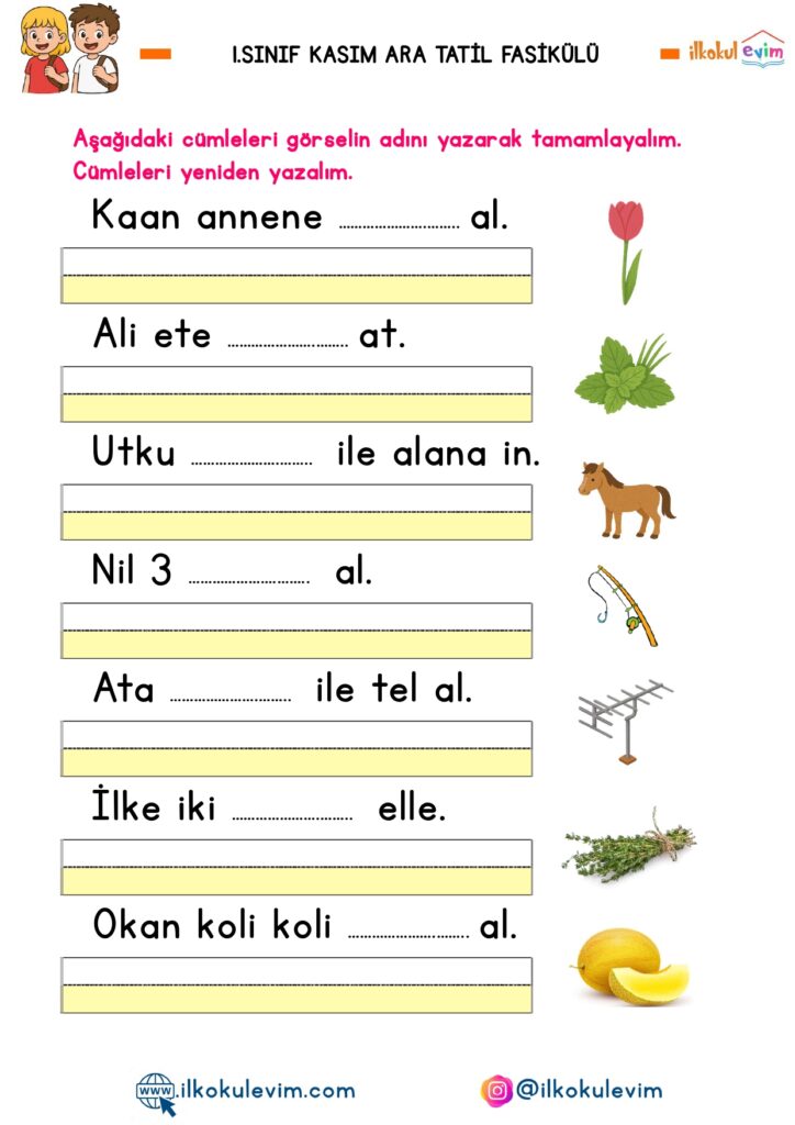 1. Sınıf Kasım Ara Tatil Fasikülü