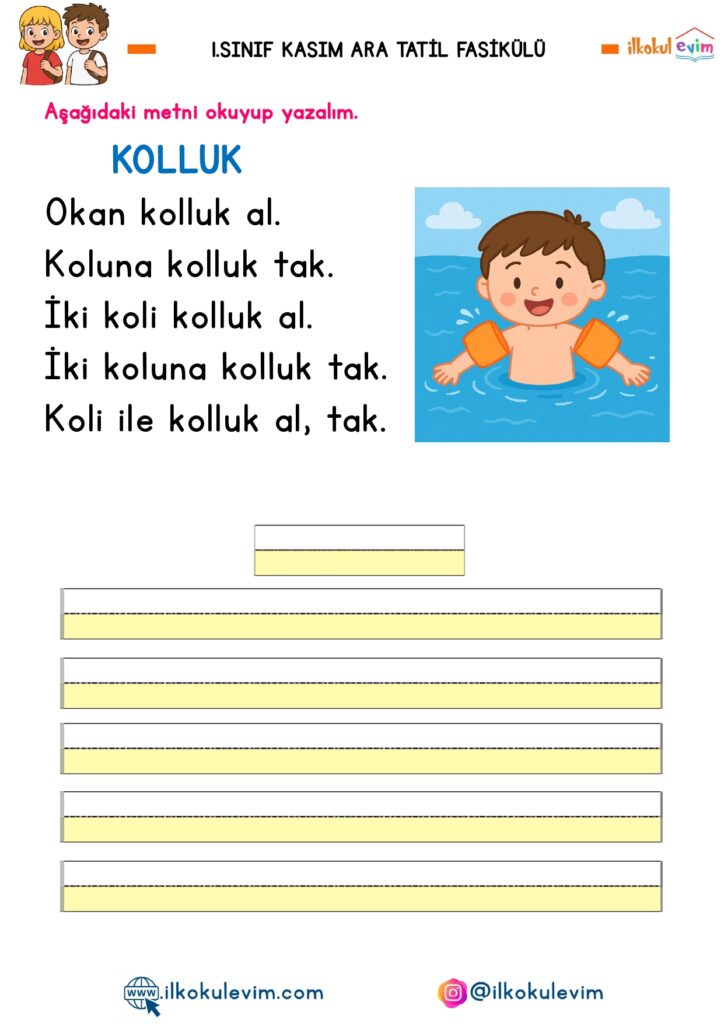 1. Sınıf Kasım Ara Tatil Fasikülü