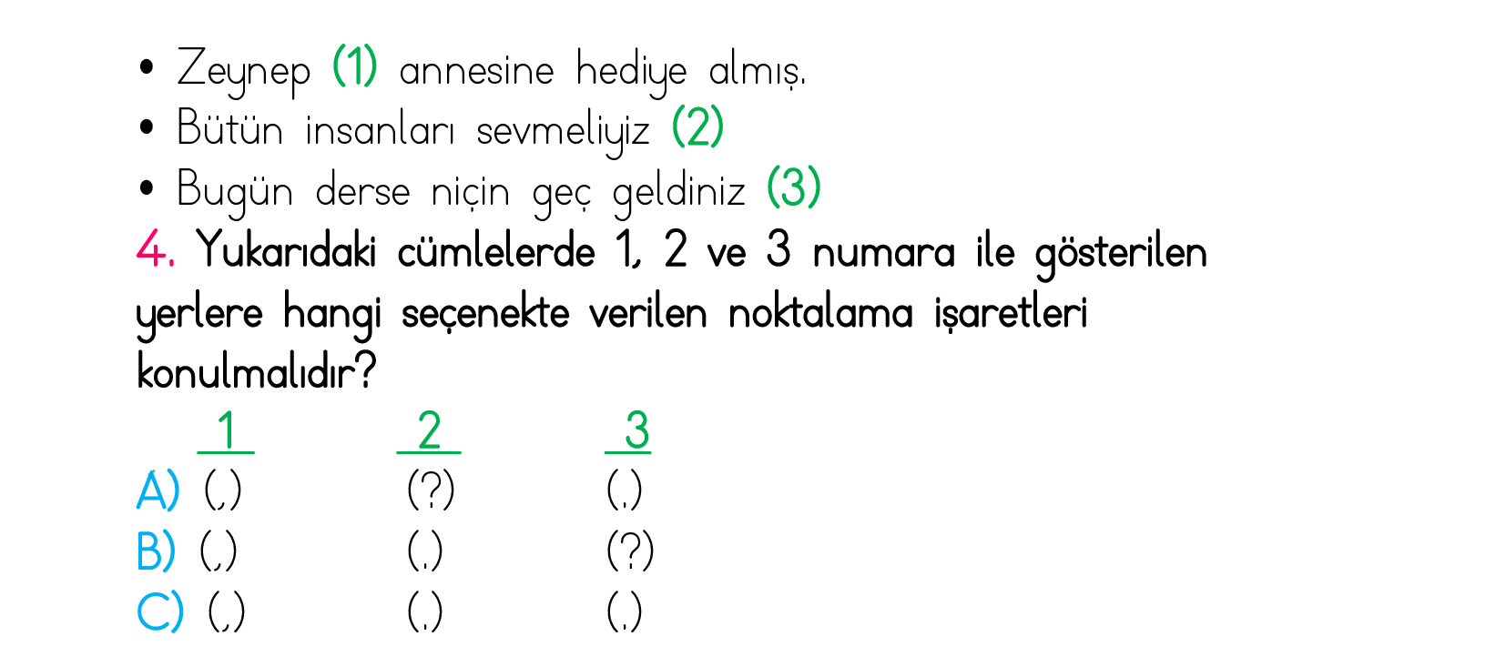 1. Sınıf Türkiye Geneli Kazanım Değerlendirme Sınavı 2