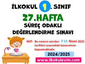 1.Sınıf 27.Hafta Değerlendirme Soruları