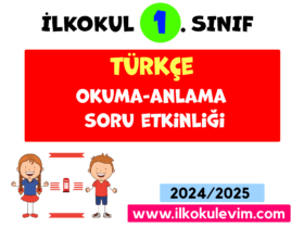 1.Sınıf Cümle Okuma Anlama Soruları