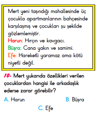 3.Sınıf Ekim Ayı Süreç İzleme Sınavı-3