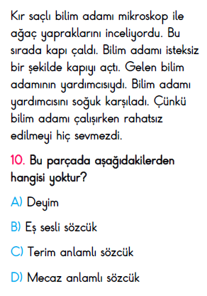 4.Sınıf Ekim Ayı Süreç İzleme Sınavı-3