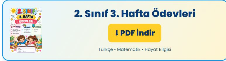 2. Sınıf 3. Hafta Ödevleri PDF İndir