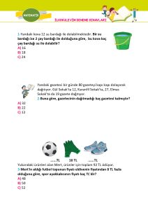 2. Sınıf 2.Dönem Hazırbulunuşluluk Sınavı