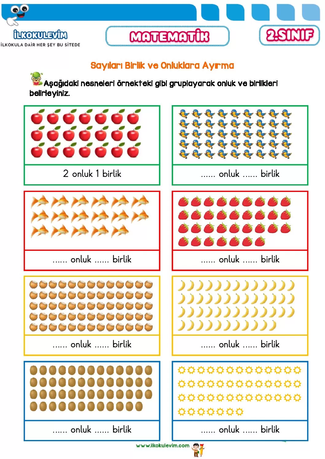 2. Sınıf Matematik Onluk ve Birlik Etkinliği 1