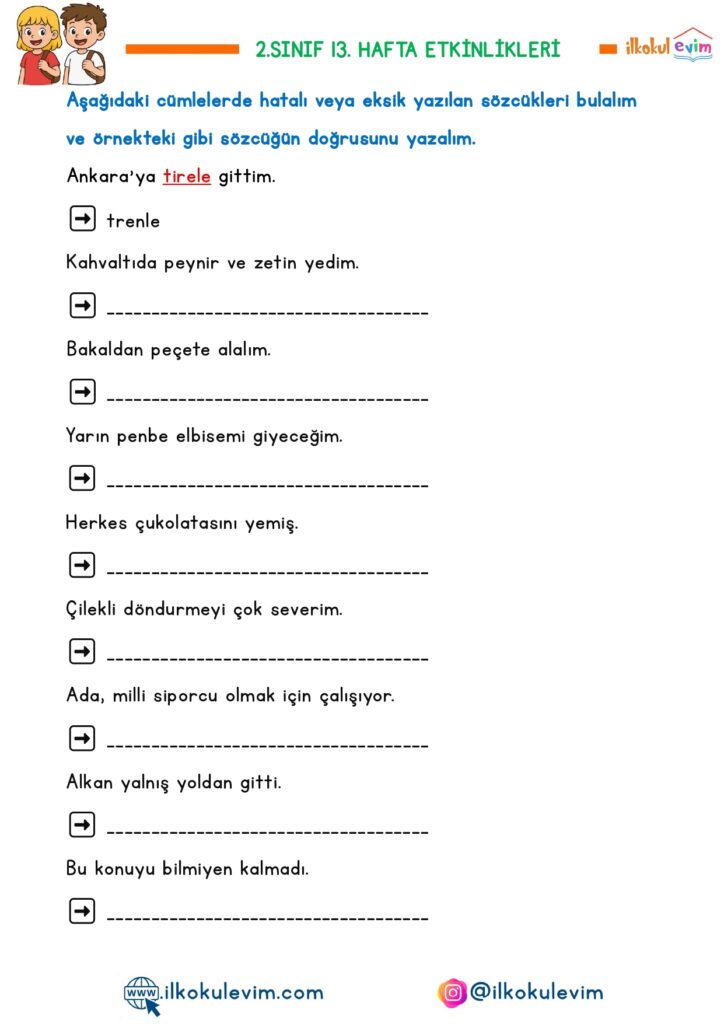 2.Sınıf 13. Hafta Etkinlikleri