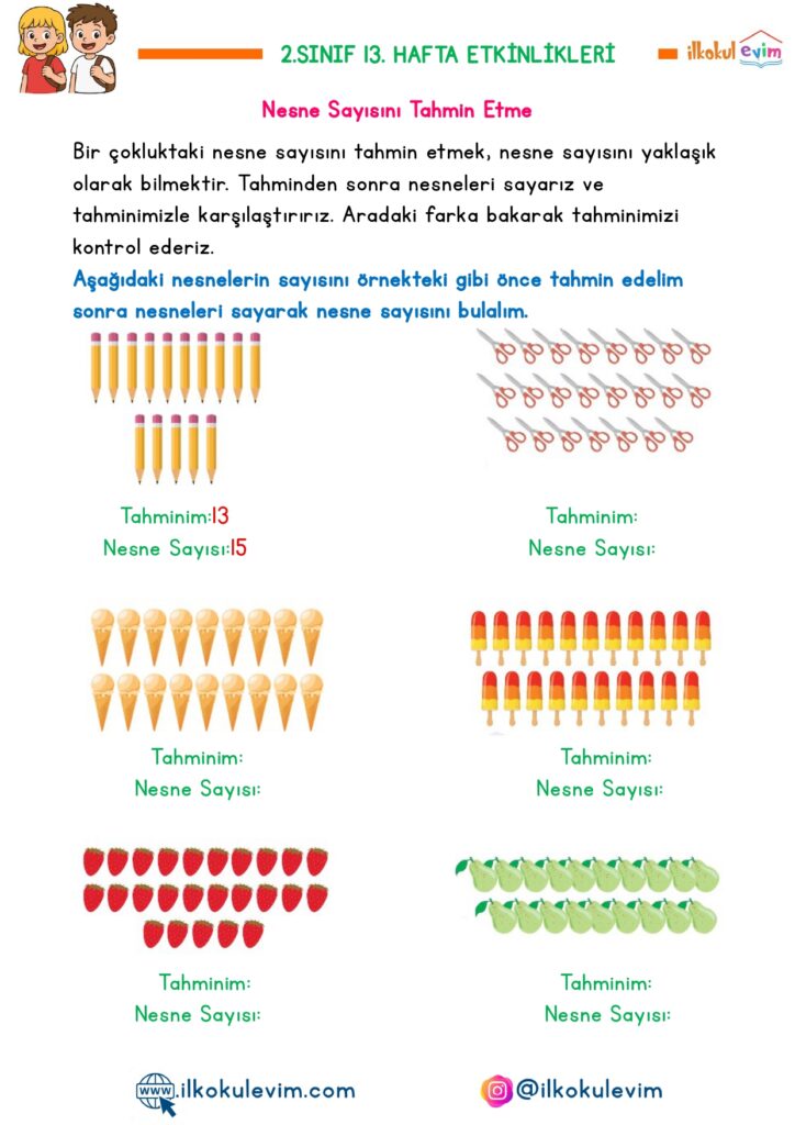 2.Sınıf 13. Hafta Etkinlikleri