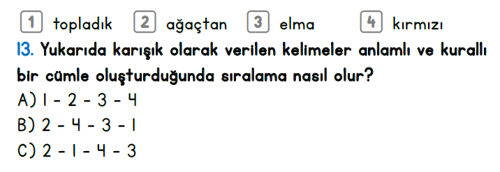 2.Sınıf 5-6-7-8. Hafta Türkçe Değerlendirme