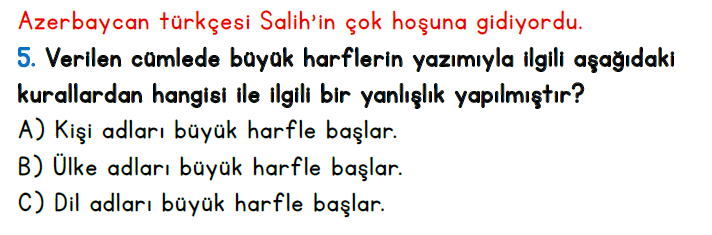 2.Sınıf 5-6-7-8. Hafta Türkçe Değerlendirme