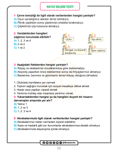 2. Sınıf 1-15. Haftalar Genel Tarama (PDF ve ONLİNE)
