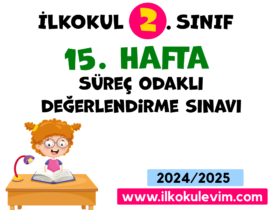 2.Sınıf 15. Hafta Değerlendirme Soruları