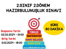2.Sınıf 2.Dönem Türkiye Geneli Hazırbulunuşluk Sınavı