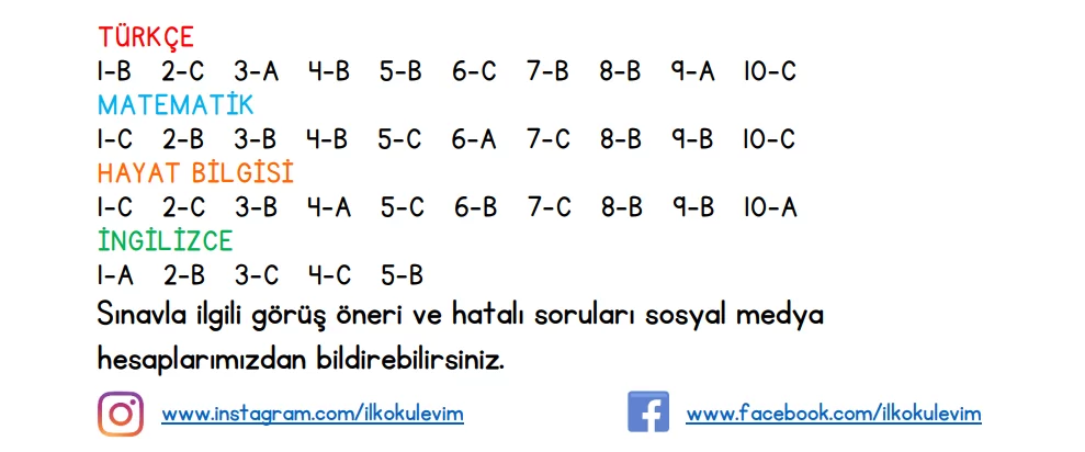 2.SINIF ILKOKULEVIM CEVAP ANAHTARI