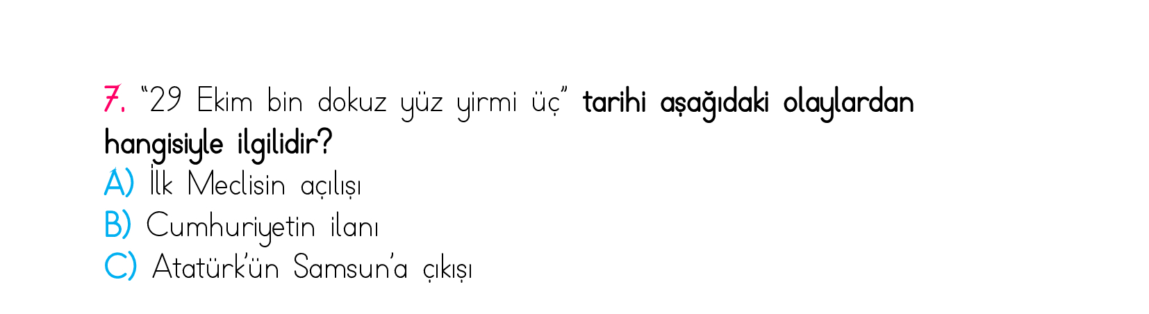 2. Sınıf Türkiye Geneli Kazanım Değerlendirme Sınavı 5