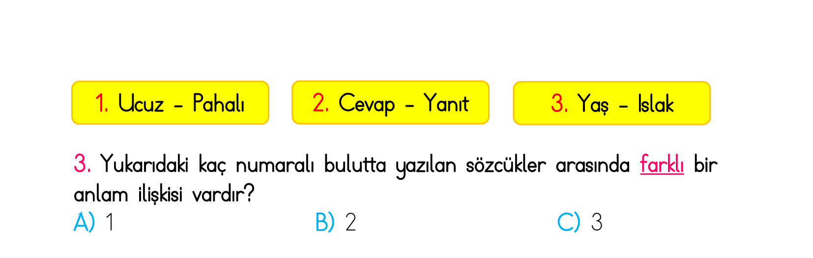 2. Sınıf Türkiye Geneli Kazanım Değerlendirme Sınavı 5