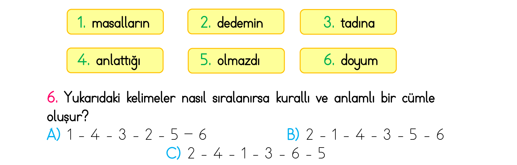 2. Sınıf Türkiye Geneli Kazanım Değerlendirme Sınavı 5