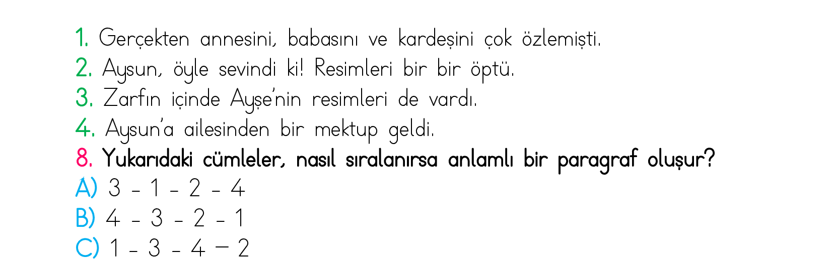 2. Sınıf Türkiye Geneli Kazanım Değerlendirme Sınavı 5