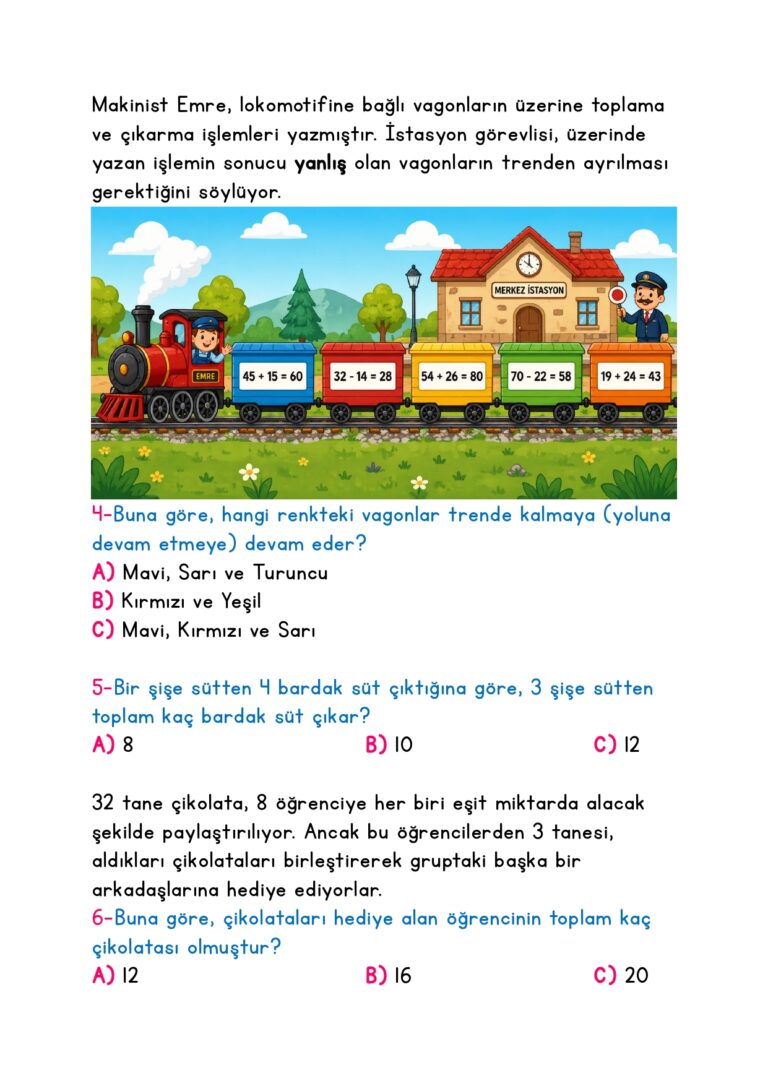 2.Sınıf Çözümlü Tarama Sınavı