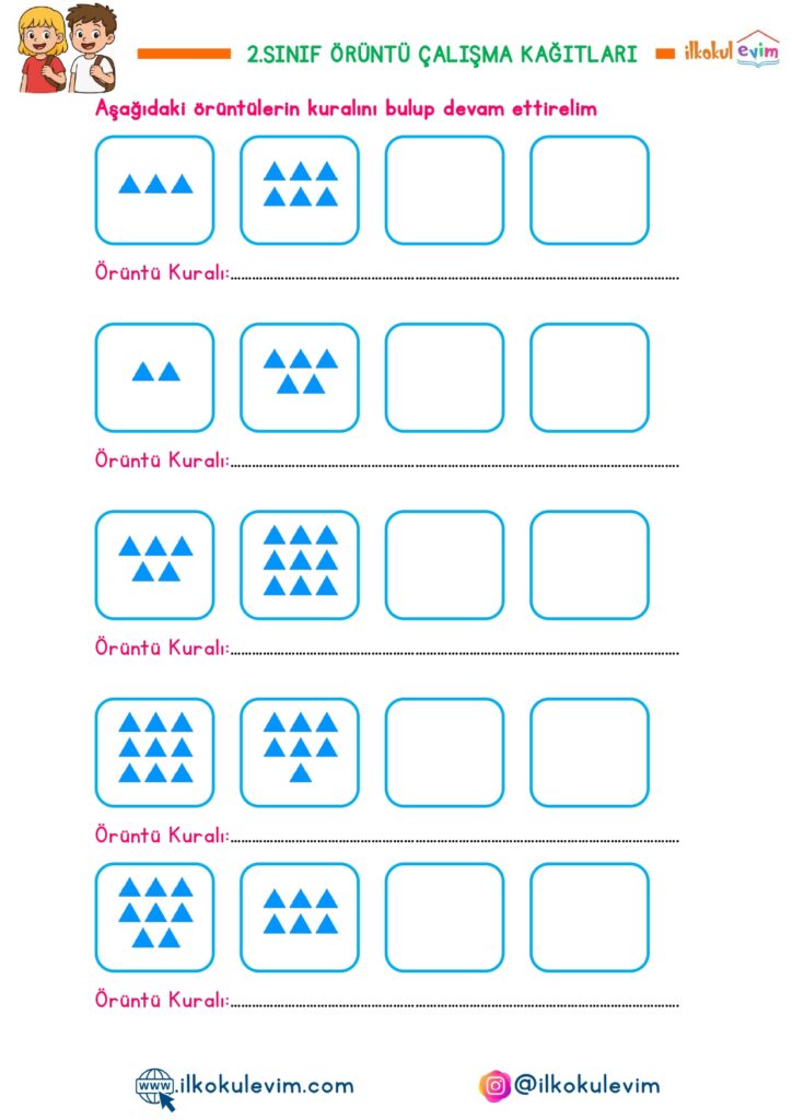 2. Sınıf Matematik Örüntü Çalışma Kağıtları