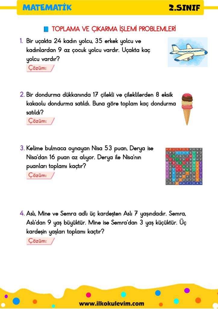 2.Sınıf Karışık Problemler
