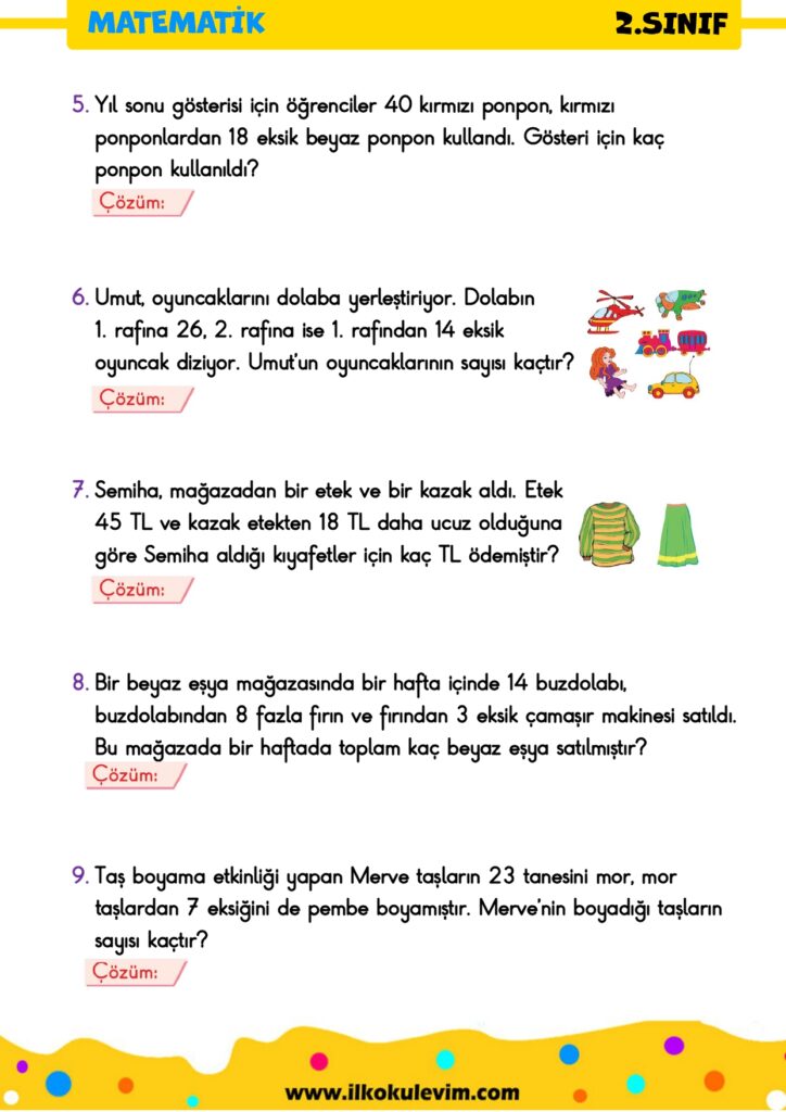 2.Sınıf Karışık Problemler