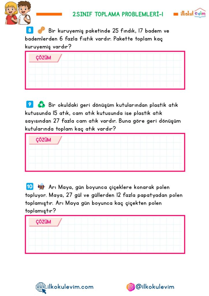 2. Sınıf Matematik Toplama Problemleri