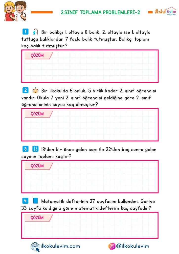 2. Sınıf Matematik Toplama Problemleri