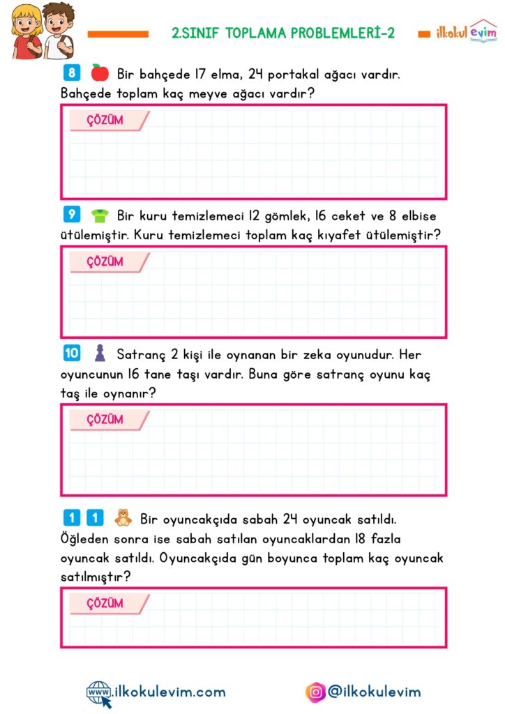 2. Sınıf Matematik Toplama Problemleri