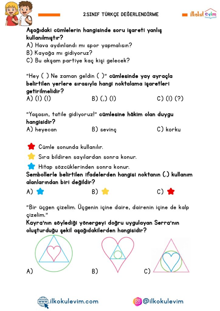 2.Sınıf Türkçe Değerlendirme