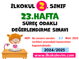 2.Sınıf 23.Hafta Değerlendirme Soruları