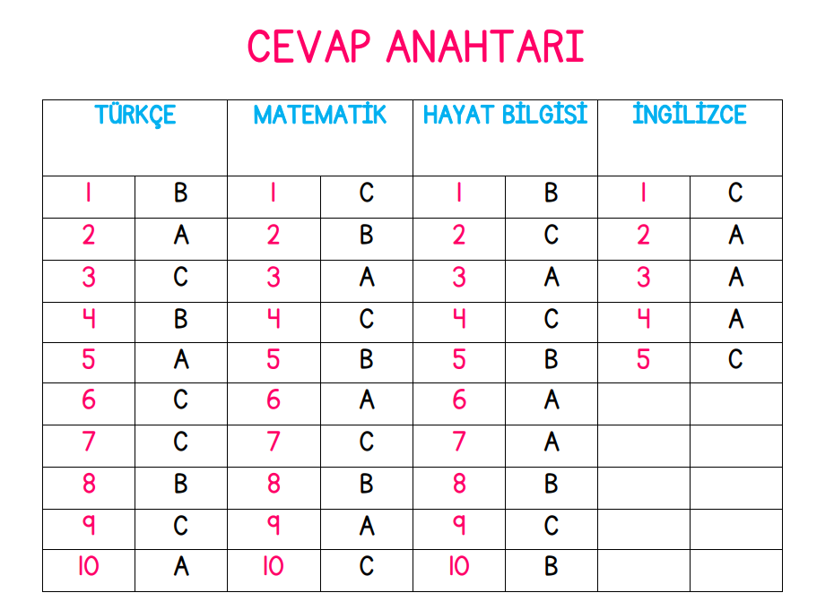 2.sinif cevap anahtari 4