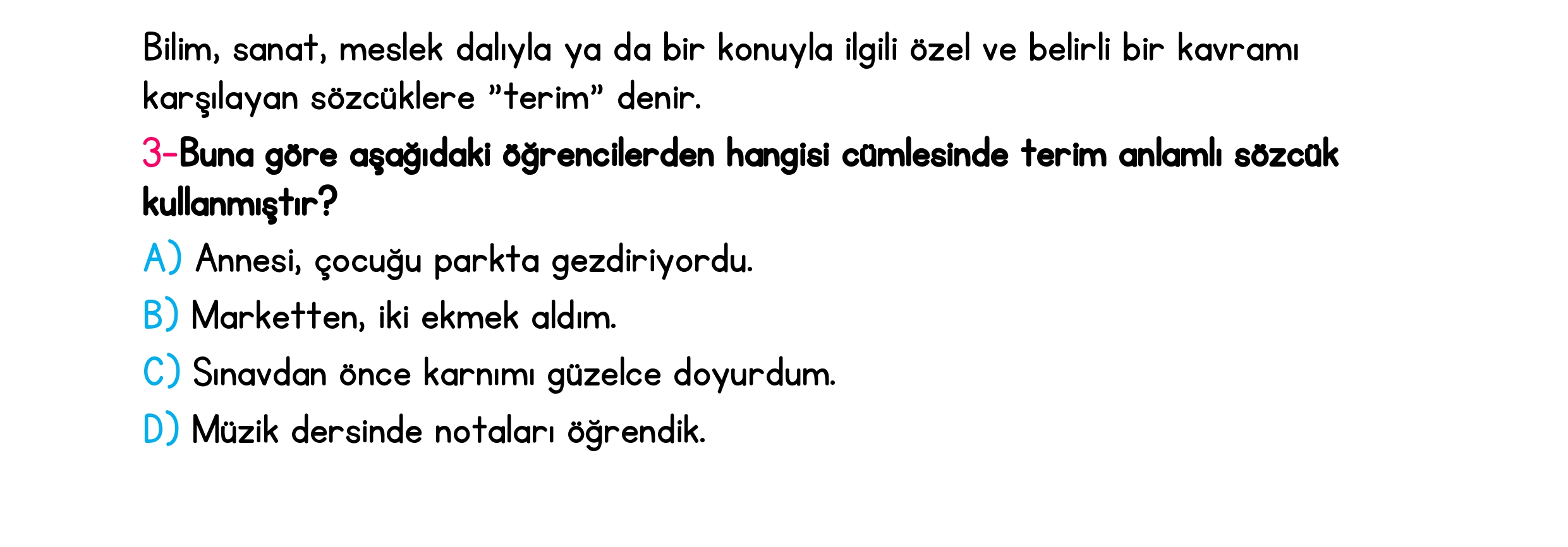 4. Sınıf Türkiye Geneli Ara Tatil Değerlendirme Sınavı