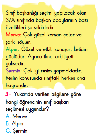3.Sınıf Ekim Ayı Süreç İzleme Sınavı-3