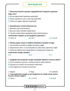 3. Sınıf 1-15. Haftalar Genel Tarama (PDF ve ONLİNE)