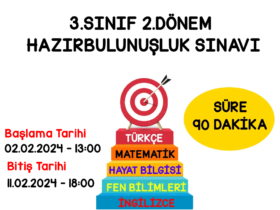 3.Sınıf 2.Dönem Türkiye Geneli Hazırbulunuşluk Sınavı