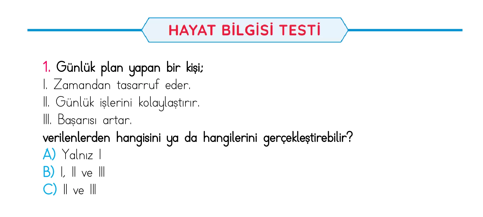 3. Sınıf Türkiye Geneli Kazanım Değerlendirme Sınavı 5