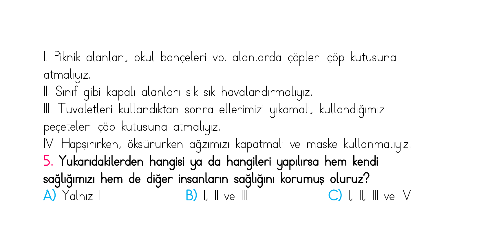 3. Sınıf Türkiye Geneli Kazanım Değerlendirme Sınavı 5