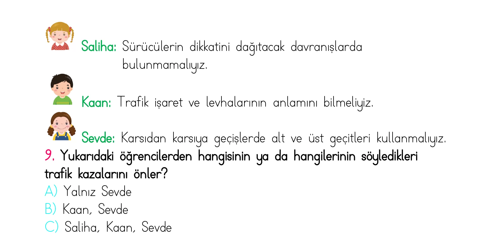 3. Sınıf Türkiye Geneli Kazanım Değerlendirme Sınavı 5