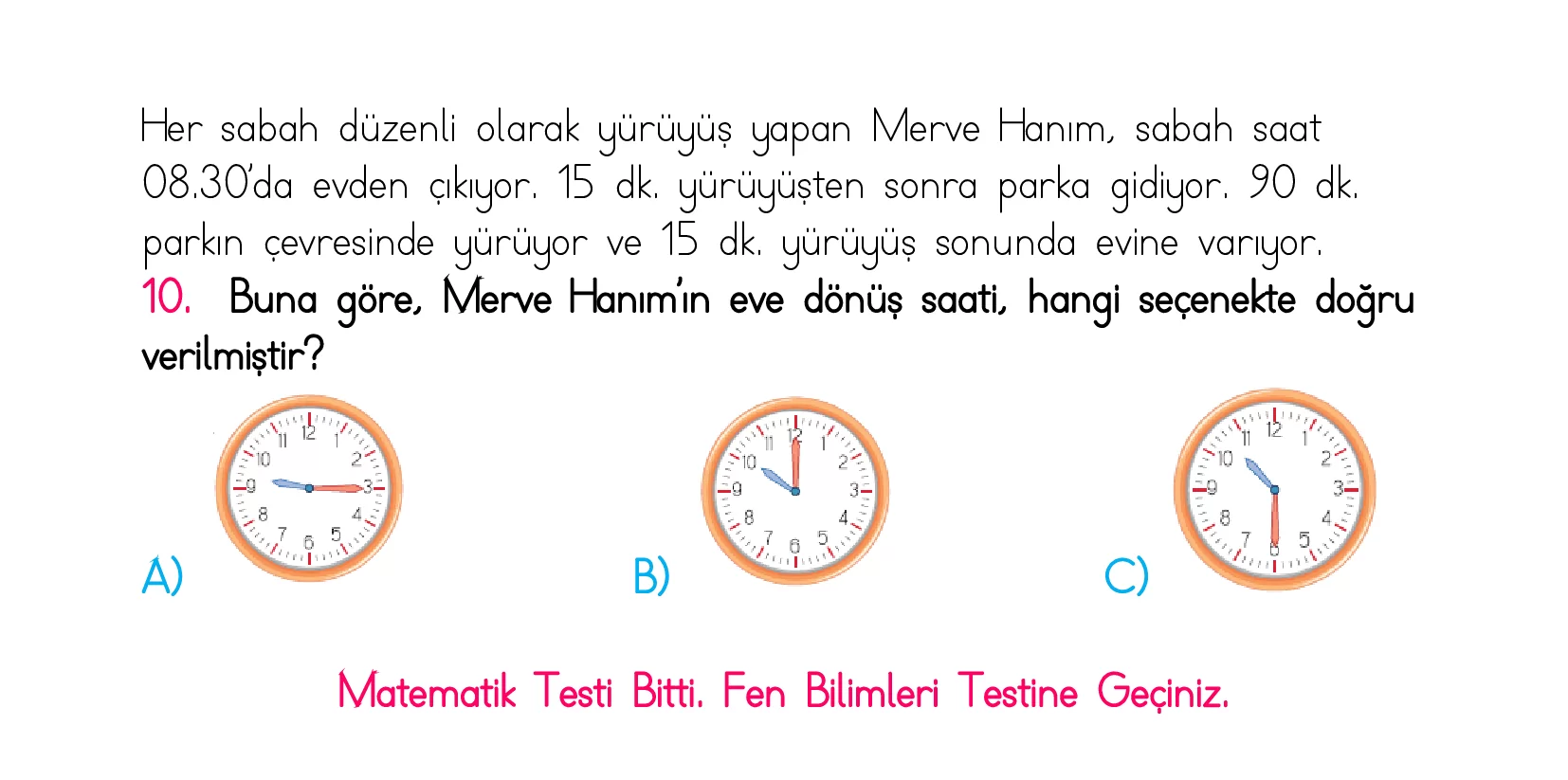 3. Sınıf Türkiye Geneli Kazanım Değerlendirme Sınavı 5