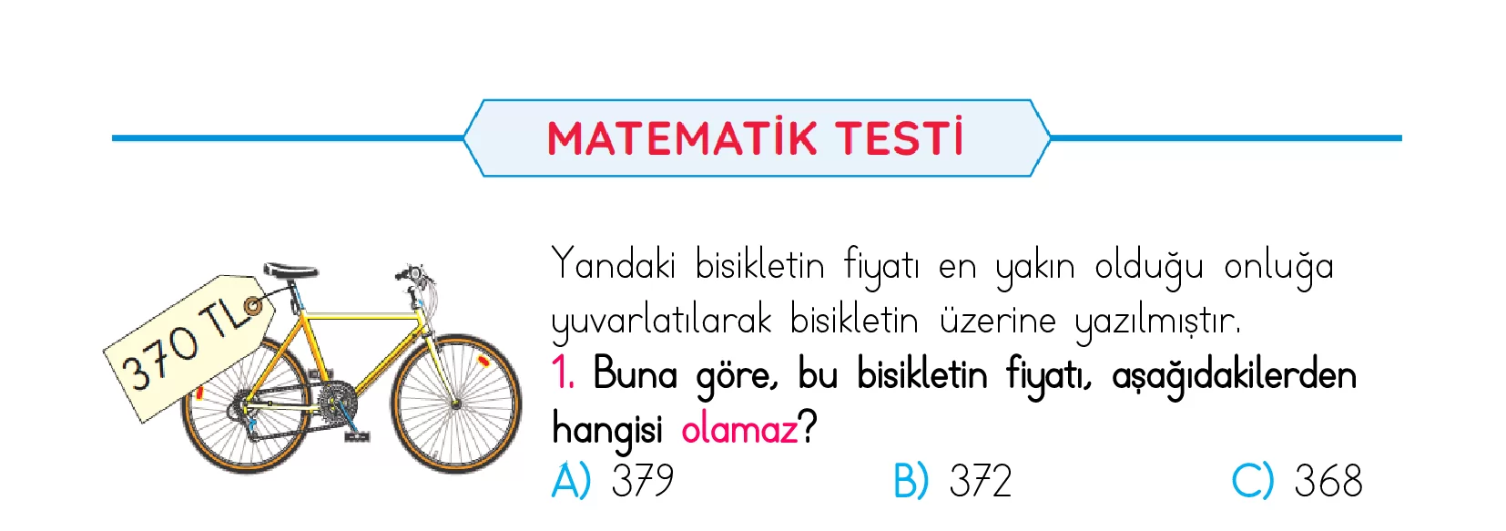 3. Sınıf Türkiye Geneli Kazanım Değerlendirme Sınavı 5