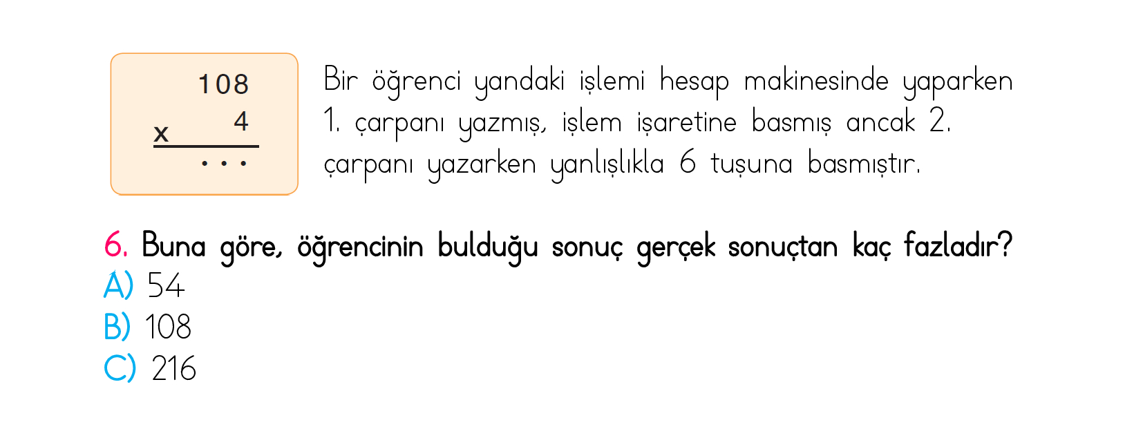 3. Sınıf Türkiye Geneli Kazanım Değerlendirme Sınavı 5