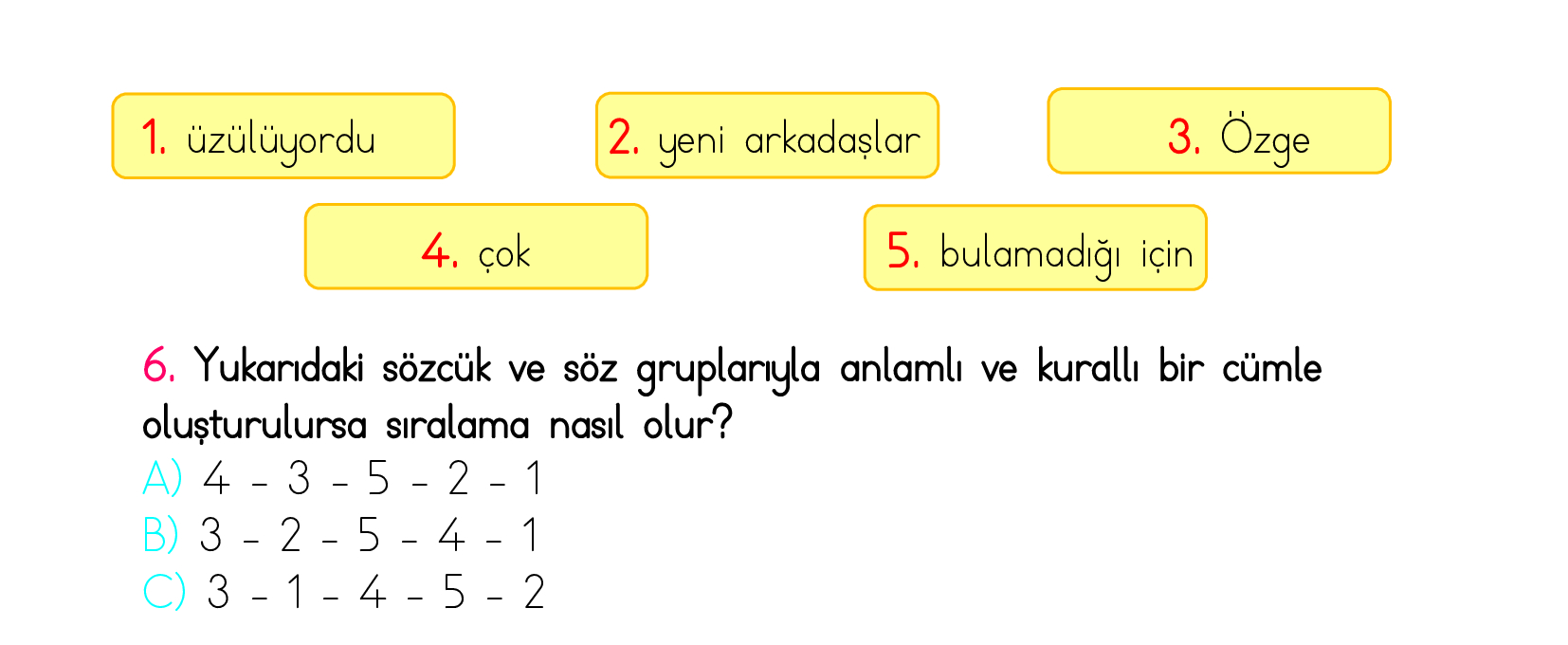 3. Sınıf Türkiye Geneli Kazanım Değerlendirme Sınavı 5