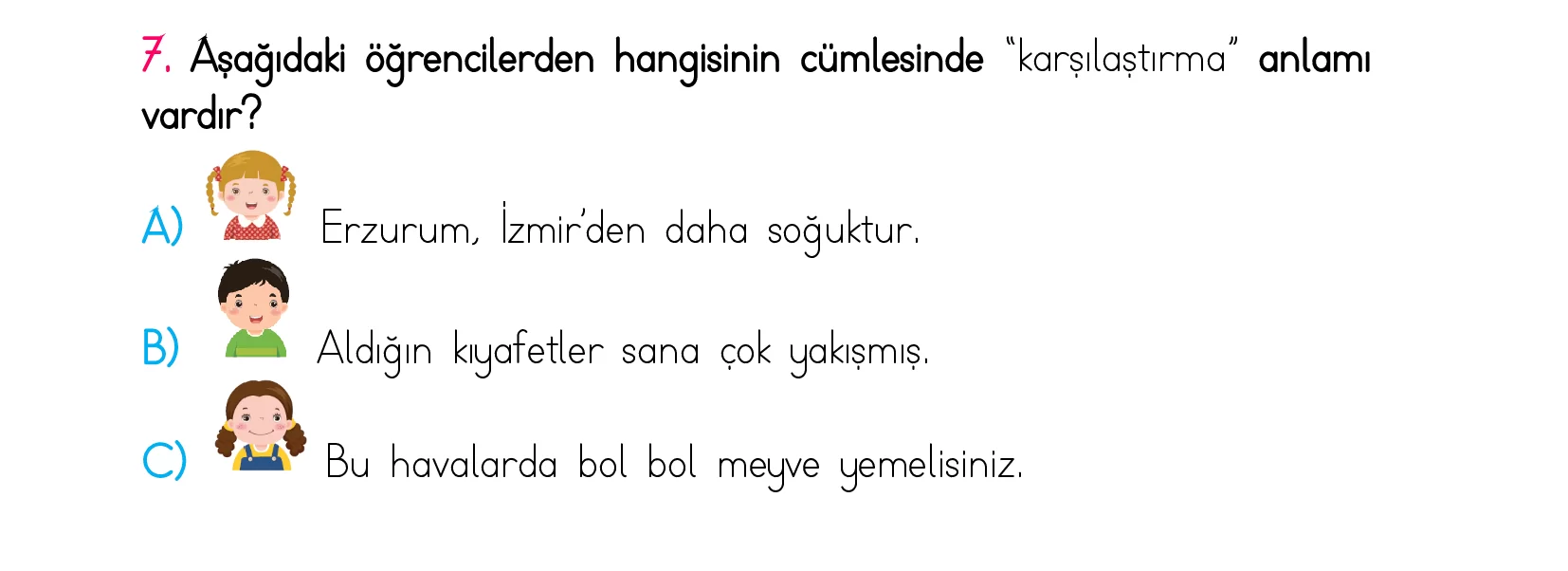 3. Sınıf Türkiye Geneli Kazanım Değerlendirme Sınavı 5